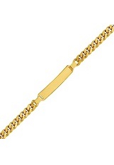 ravishing yellow gold engravable name link Id baby bracelet